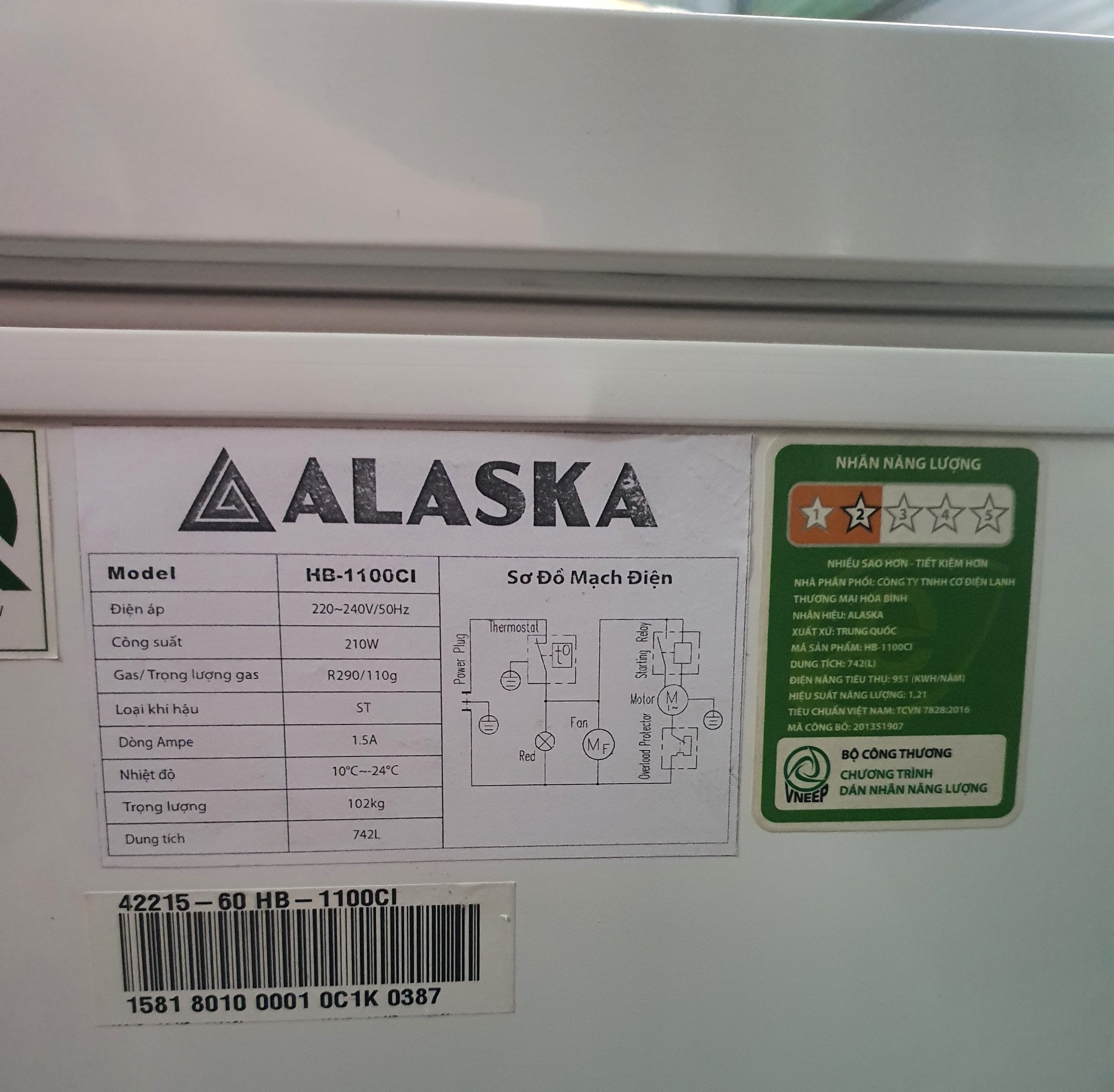 Tủ đông Alaska HB-1100CI