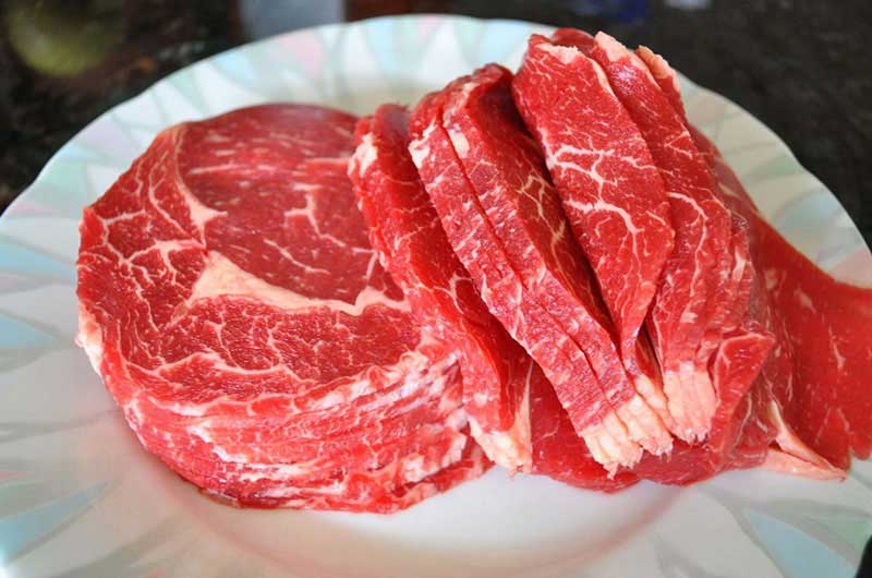 cắt thịt bò thành lát
