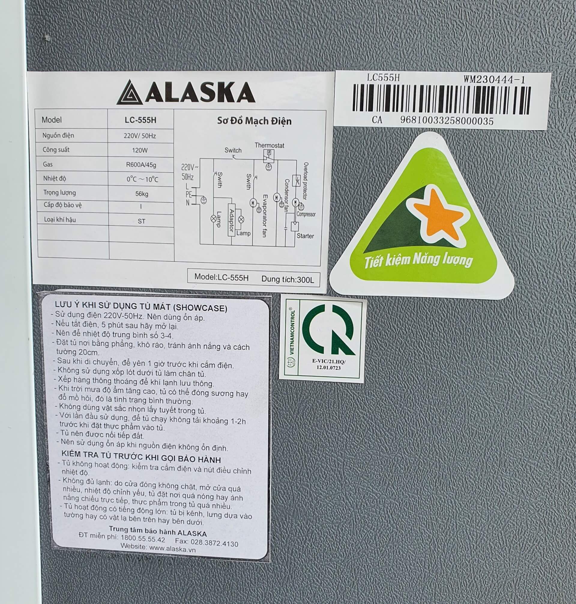 Tủ mát Alaska LC-555H