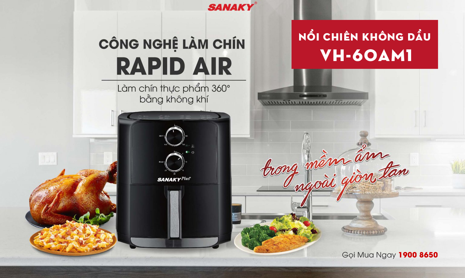 Hình ảnh nồi chiên không dầu Sanaky